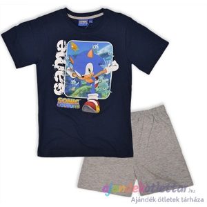 Sonic fiú pizsama kék-szürke