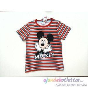 Disney Mickey gyerek póló/piros csikos