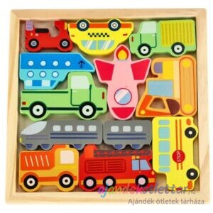 Fa puzzle kirakós - járművek